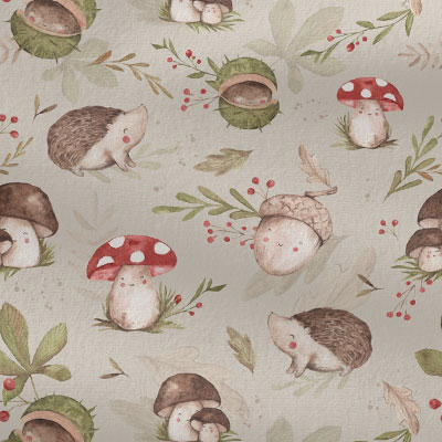 TISSU-HERISSON-ET-CHAMPIGNON-CHARLES-ET-CELESTINE